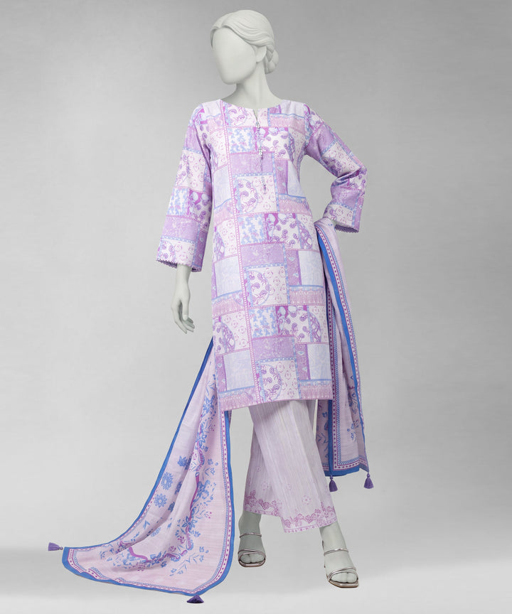 Light Khaddar Slub Pink Unstitched Suit - J. Junaid Jamshed
