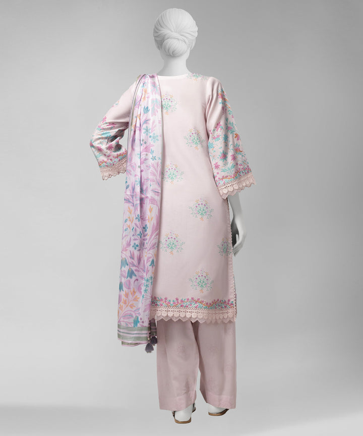 Cotton Viscose Light Pink Unstitched Suit - J. Junaid Jamshed