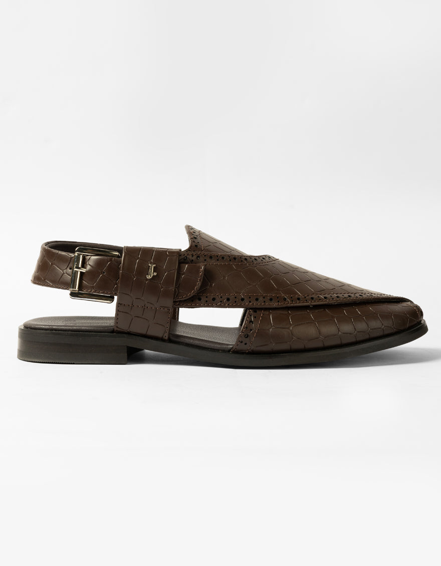 Brown Peshawari Chappal - J. Junaid Jamshed