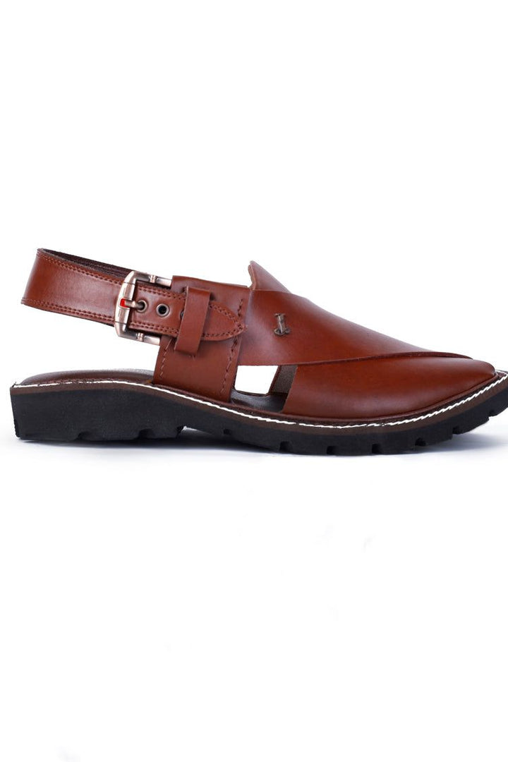 High Chrome Brown Peshawari Chappal - J. Junaid Jamshed