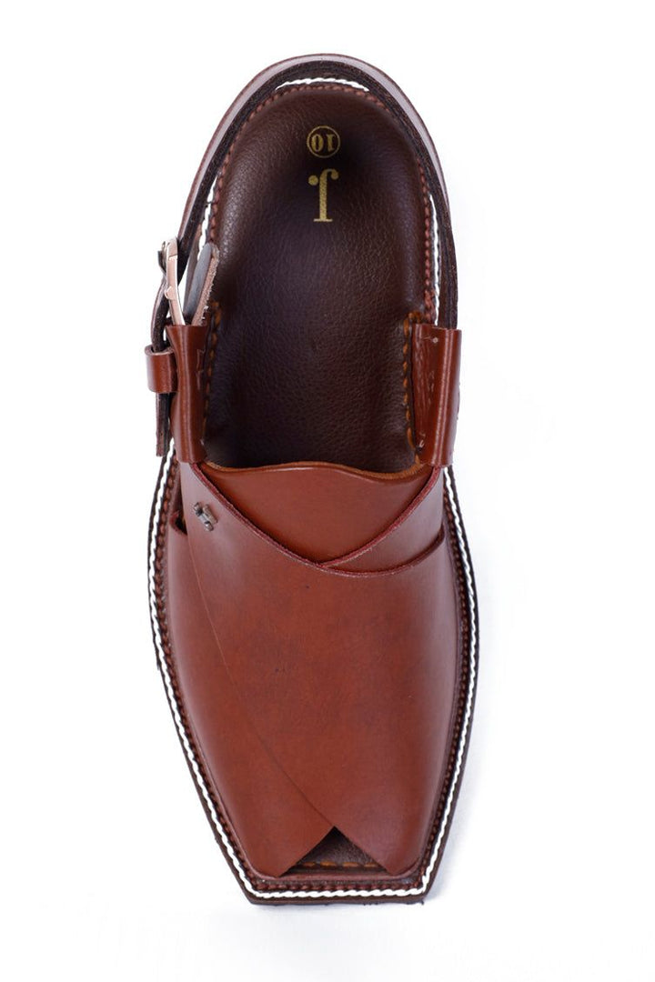High Chrome Brown Peshawari Chappal - J. Junaid Jamshed