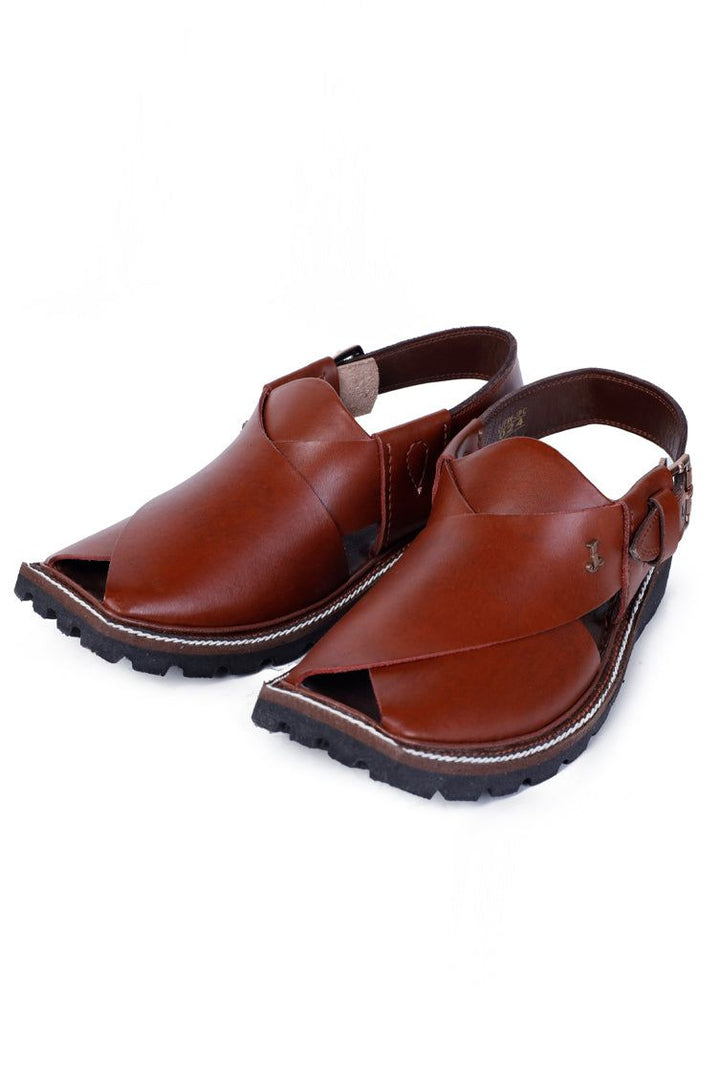 High Chrome Brown Peshawari Chappal - J. Junaid Jamshed