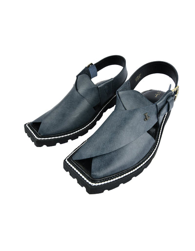 Plain Grey Peshawari Chappal - J. Junaid Jamshed