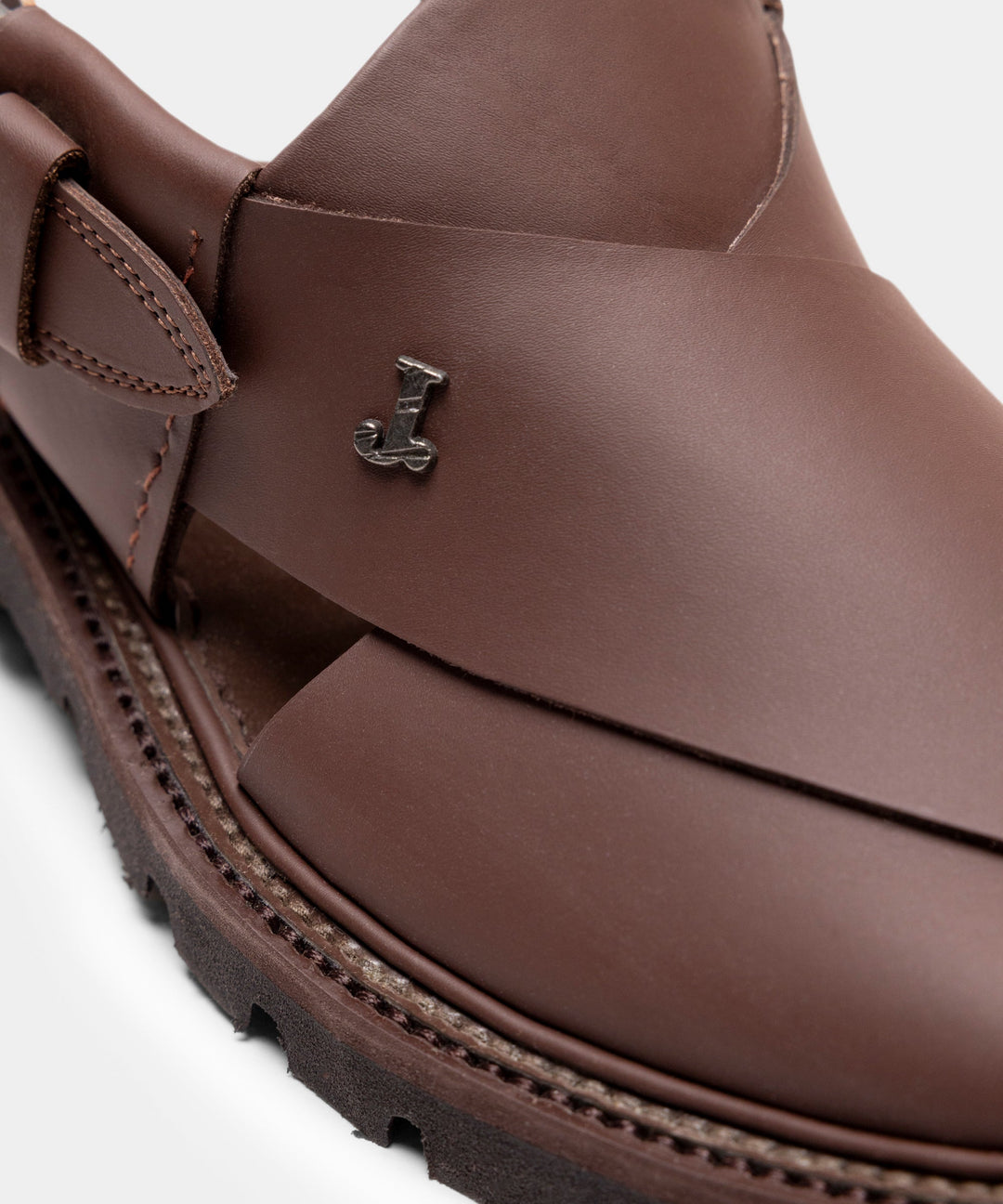 Plain Brown Peshawari Chappal - J. Junaid Jamshed