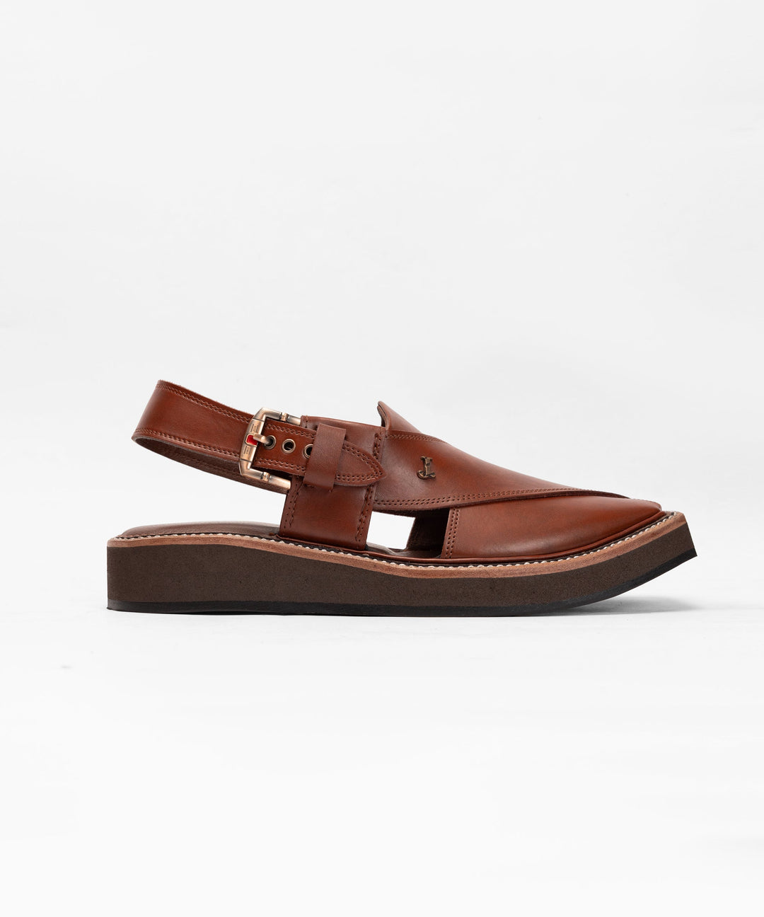 Plain Maroon Peshawari Chappal - J. Junaid Jamshed