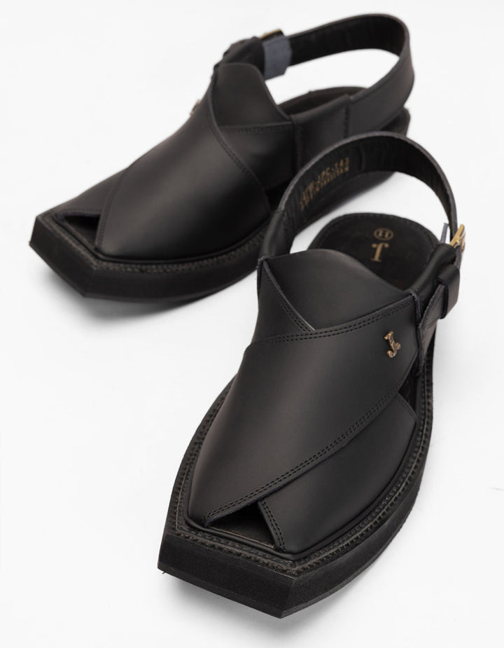 Black Peshawari Chappal - J. Junaid Jamshed