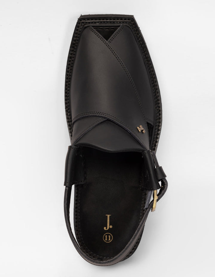 Black Peshawari Chappal - J. Junaid Jamshed