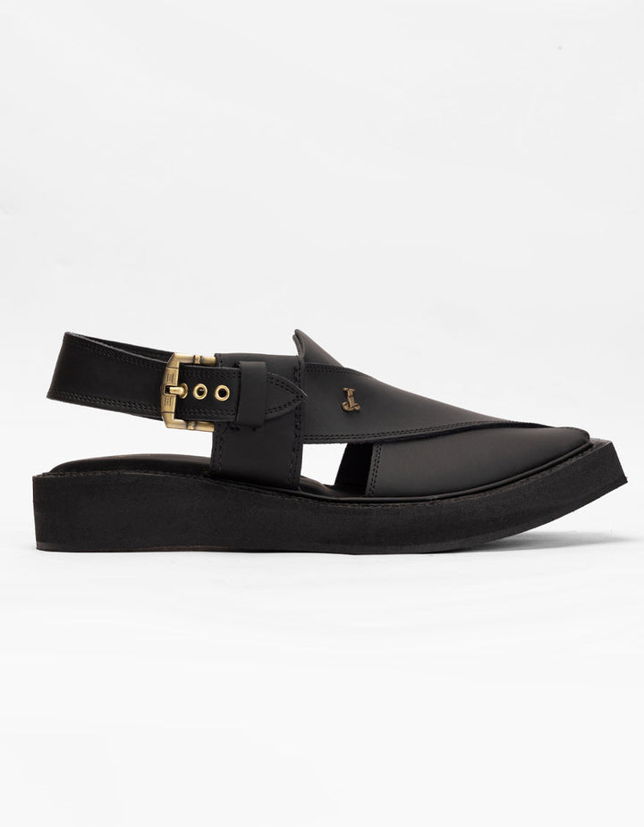 Black Peshawari Chappal - J. Junaid Jamshed