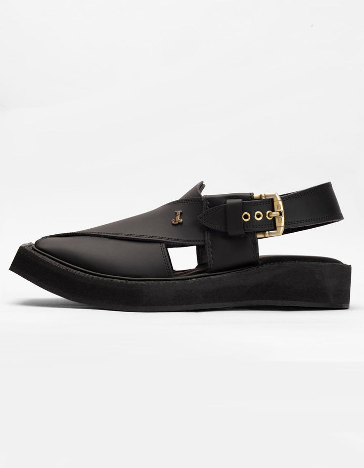 Black Peshawari Chappal - J. Junaid Jamshed