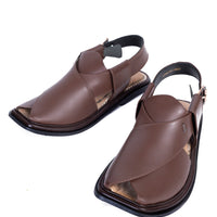 Plain Brown Peshawari Chappal - J. Junaid Jamshed
