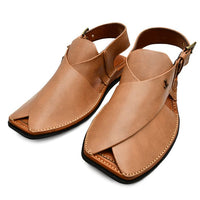 Plain Cream Peshawari Chappal - J. Junaid Jamshed