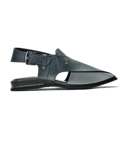 Plain Grey Peshawari Chappal - J. Junaid Jamshed