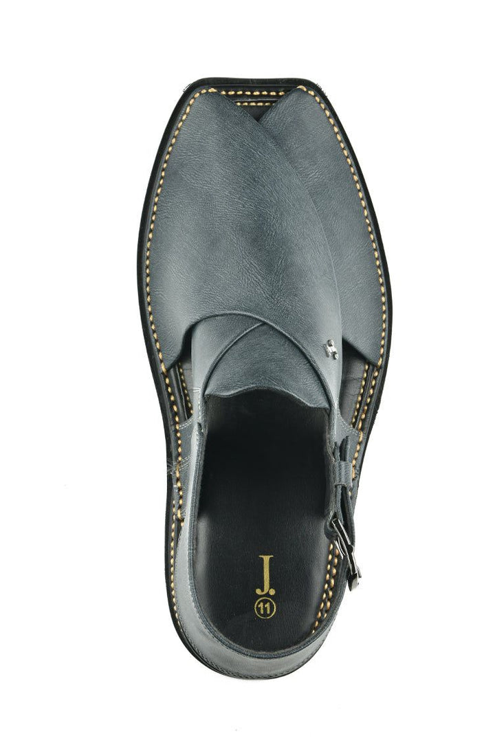 Plain Grey Peshawari Chappal - J. Junaid Jamshed