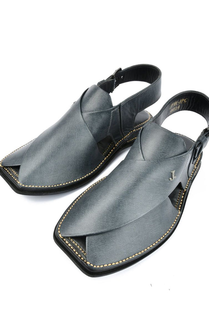 Plain Grey Peshawari Chappal - J. Junaid Jamshed