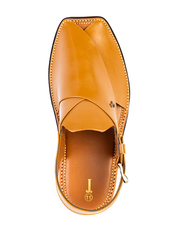 Plain Brown Peshawari Chappal - J. Junaid Jamshed