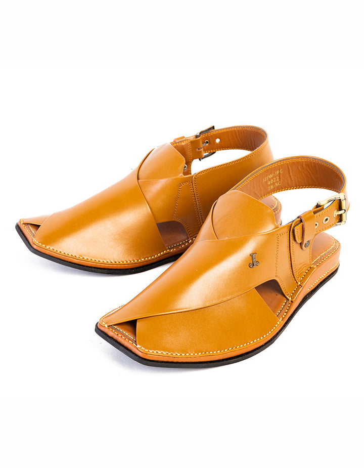 Plain Brown Peshawari Chappal - J. Junaid Jamshed