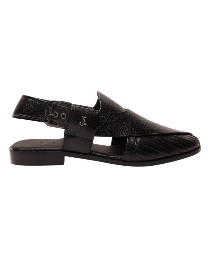 Black Peshawari Chappal - J. Junaid Jamshed