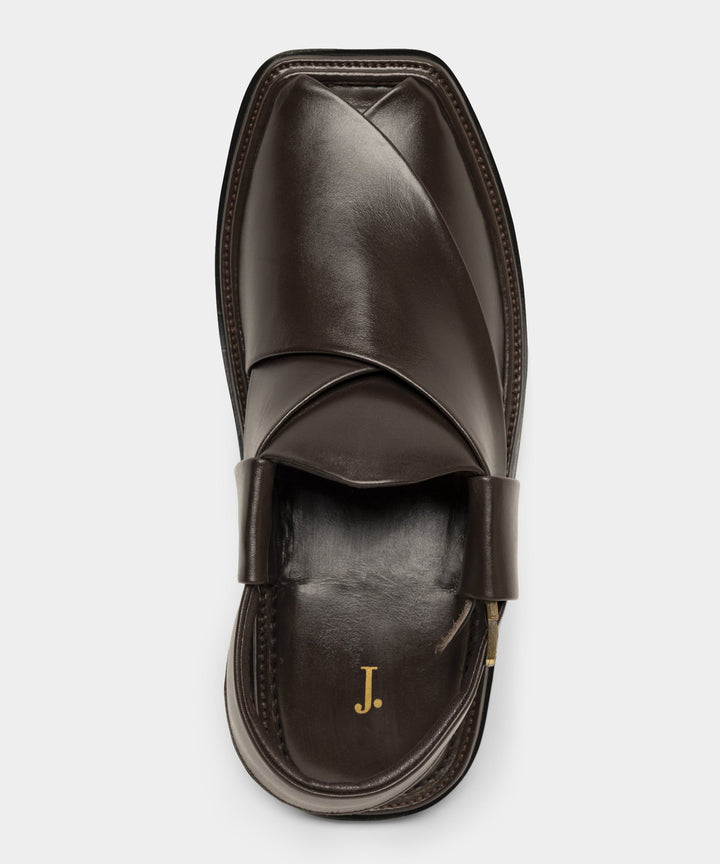 Plain Brown Peshawari Chappal - J. Junaid Jamshed