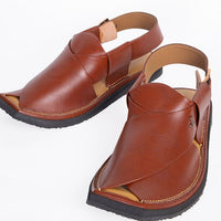 Plain Red Peshawari Chappal - J. Junaid Jamshed