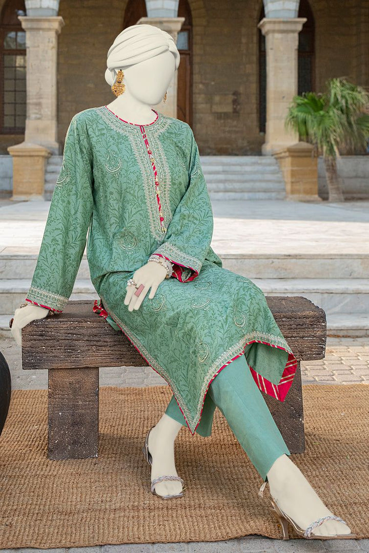 Silk Green Kurti - J. Junaid Jamshed