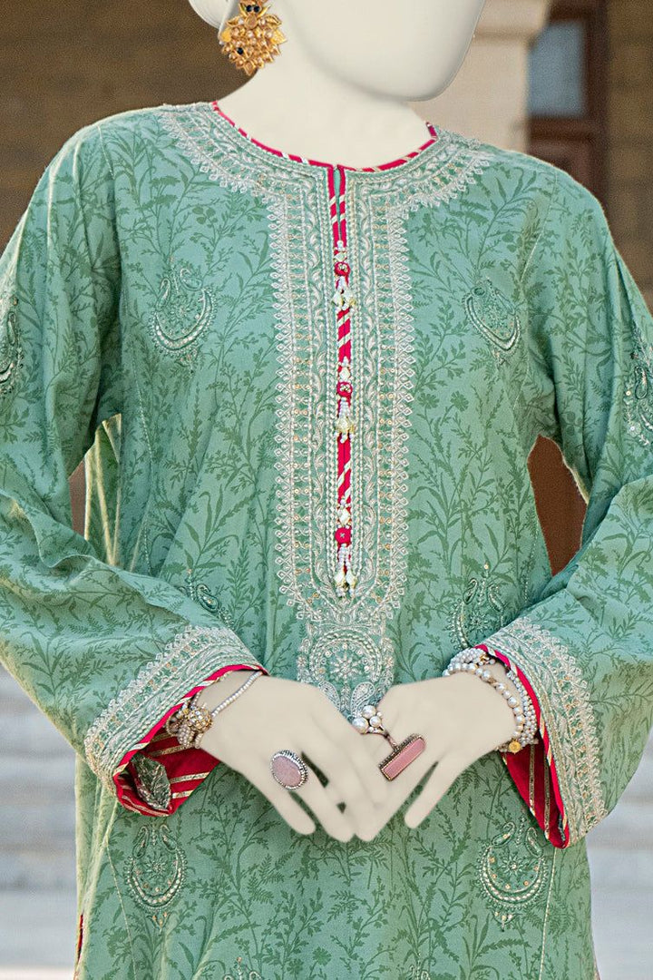 Silk Green Kurti - J. Junaid Jamshed