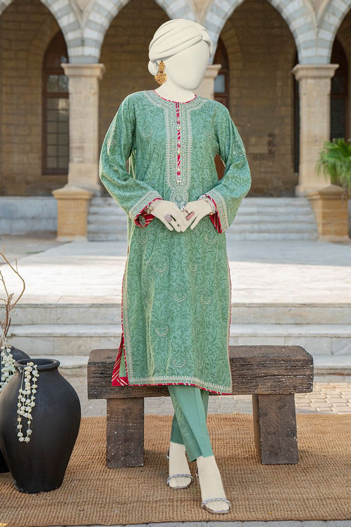 Silk Green Kurti - J. Junaid Jamshed