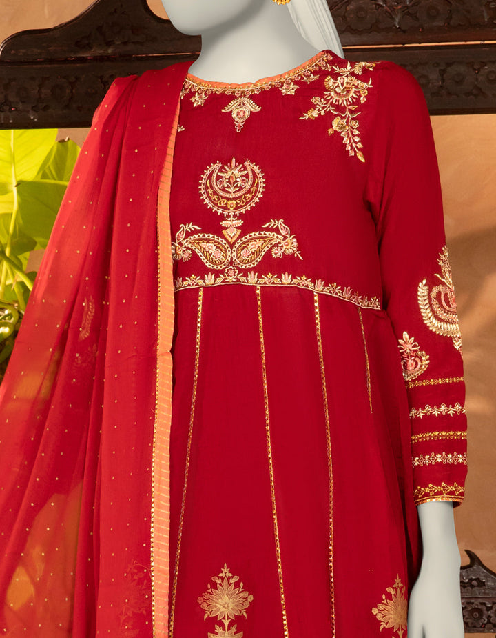 Paper Cotton Red Stitched Suit - J. Junaid Jamshed