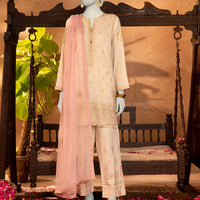 Raw Silk Off White Stitched Suit - J. Junaid Jamshed