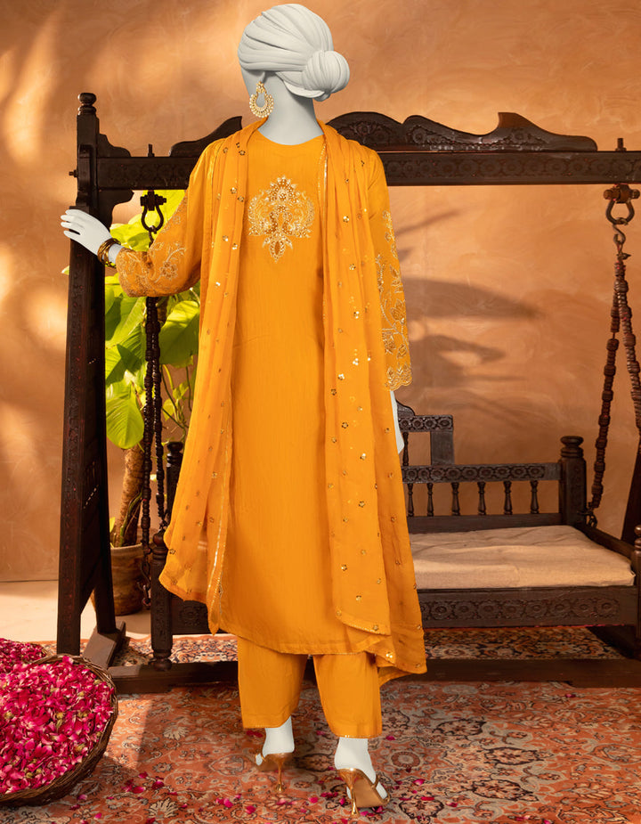 Paper Cotton Brown Stitched Suit - J. Junaid Jamshed