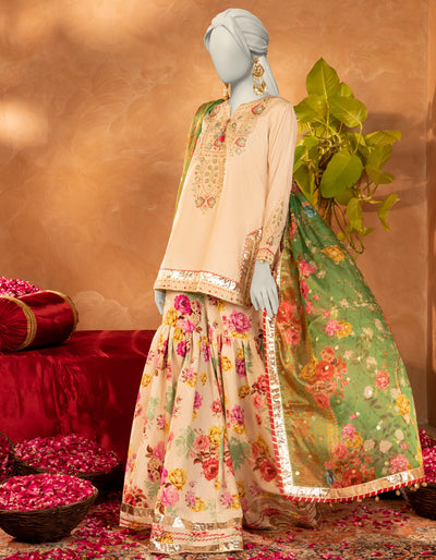 Cotton Silk Brown Stitched Suit - J. Junaid Jamshed