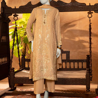 Raw Silk Beige Stitched Suit - J. Junaid Jamshed
