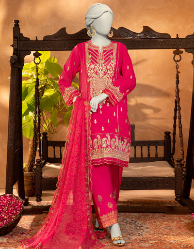 Paper Cotton Pink Stitched Suit - J. Junaid Jamshed