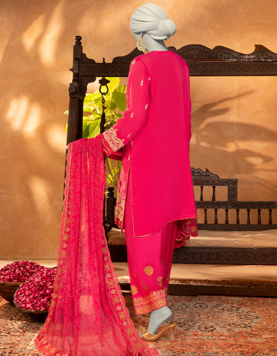 Paper Cotton Pink Stitched Suit - J. Junaid Jamshed