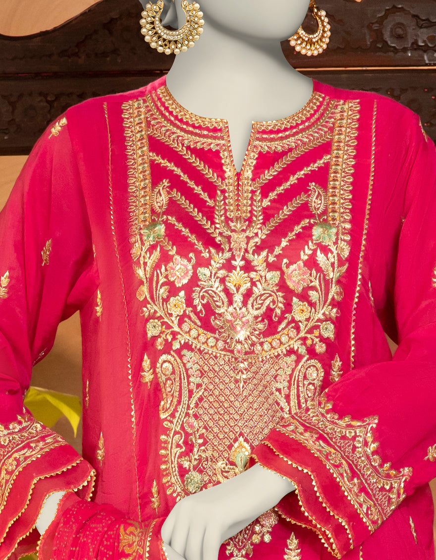 Paper Cotton Pink Stitched Suit - J. Junaid Jamshed