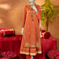 Cotton Red Stitched Suit - J. Junaid Jamshed