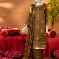 Cotton Brown Stitched Suit - J. Junaid Jamshed