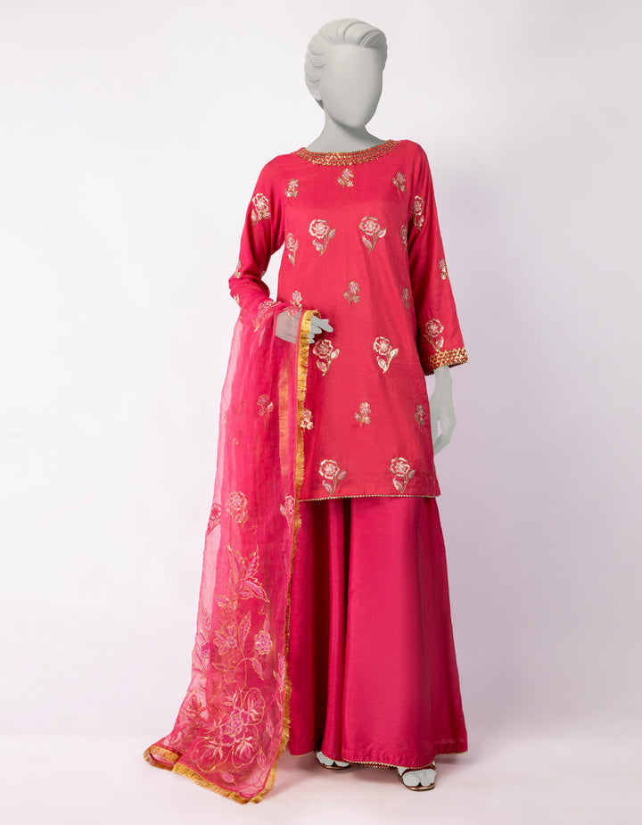 Paper Cotton Pink Stitched Suit - J. Junaid Jamshed