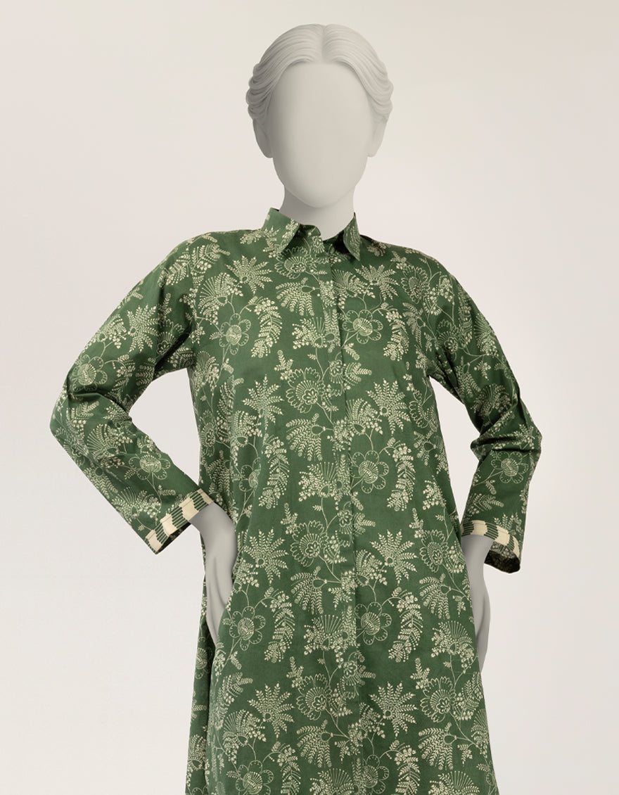 Lawn Green Stitched Suit - J. Junaid Jamshed