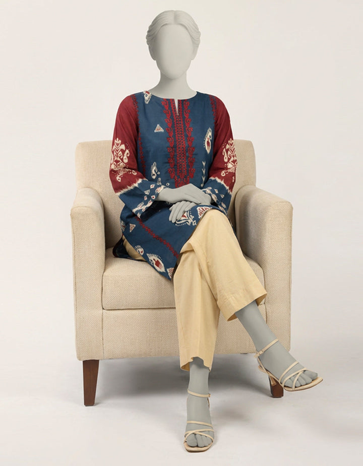 Lawn Blue Kurti - J. Junaid Jamshed
