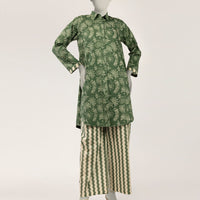 Lawn Green Stitched Suit - J. Junaid Jamshed