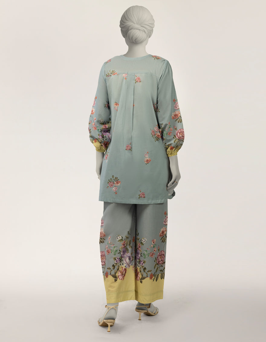 Lawn Blue Stitched Suit - J. Junaid Jamshed
