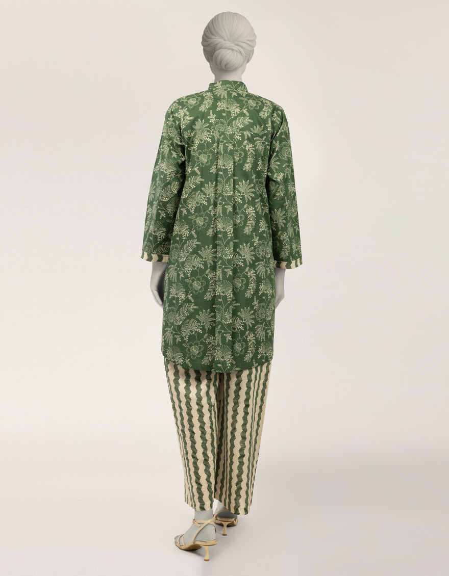 Lawn Green Stitched Suit - J. Junaid Jamshed