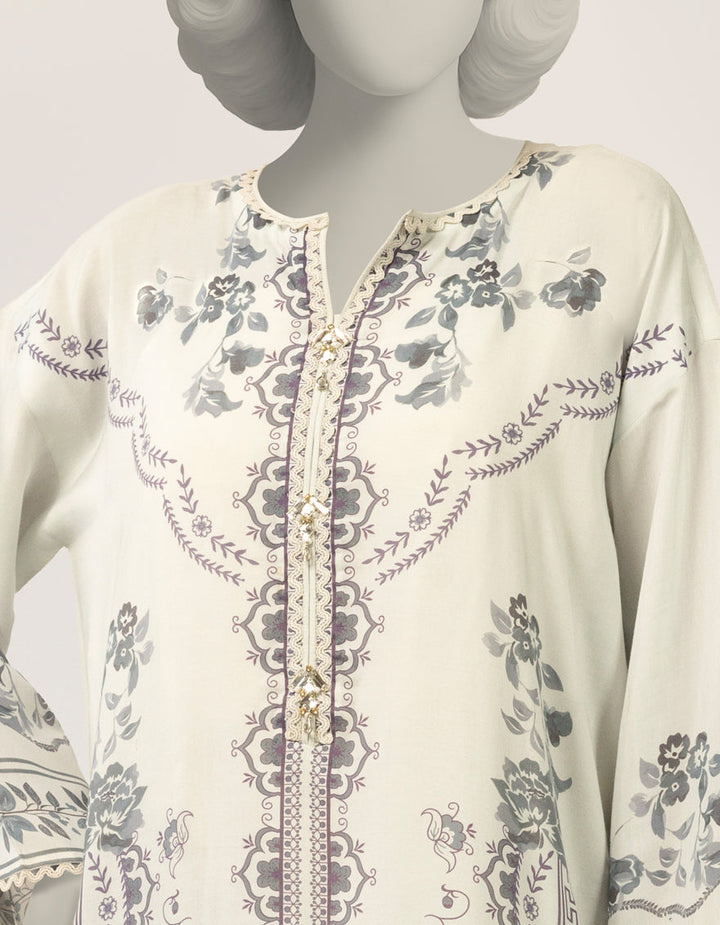 Maple Silk Blue Stitched Suit - J. Junaid Jamshed