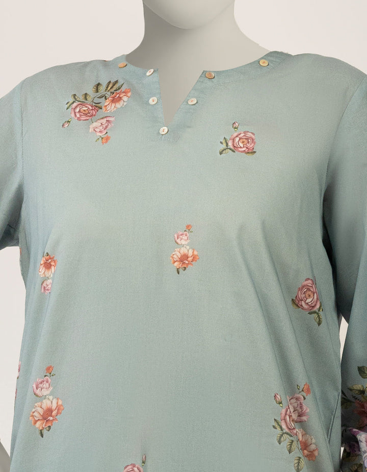 Lawn Blue Stitched Suit - J. Junaid Jamshed