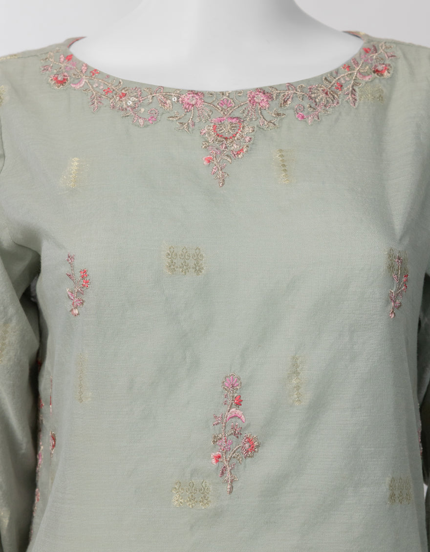 Swiss Cotton Light Blue Stitched Suit - J. Junaid Jamshed