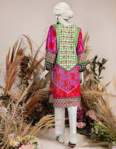 Printed Green Kurti - J. Junaid Jamshed