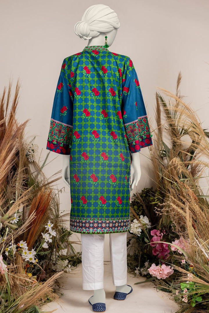 Printed Blue Kurti - J. Junaid Jamshed