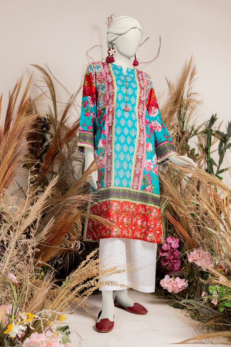 Printed Multi Kurti - J. Junaid Jamshed