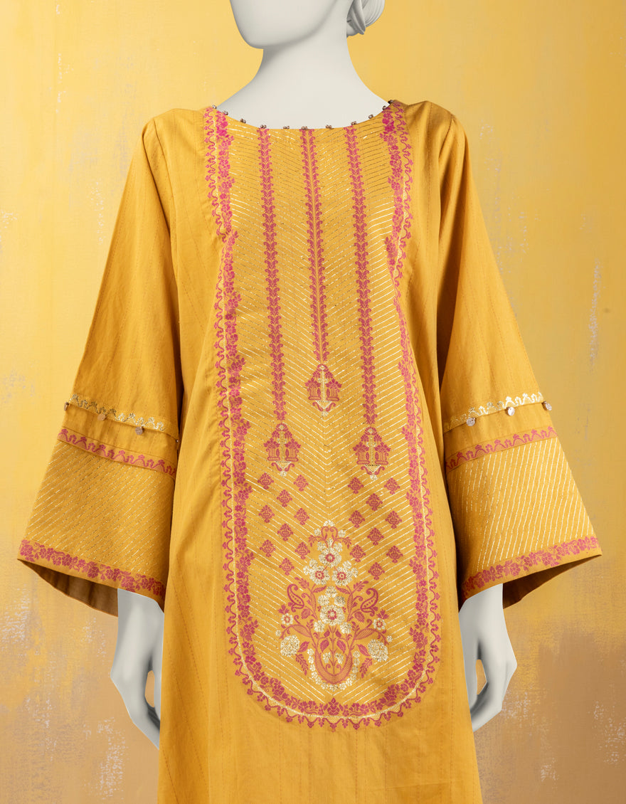 Khaddi Orange Kurti - J. Junaid Jamshed