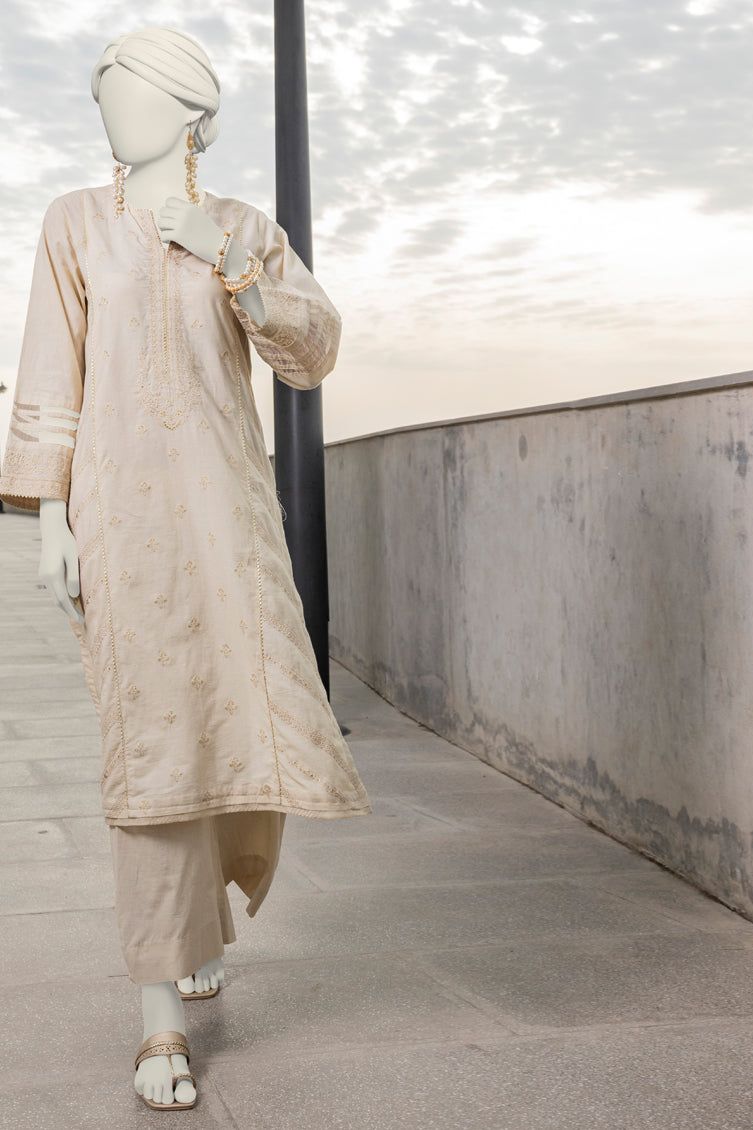 Dyed Brown Kurti - J. Junaid Jamshed